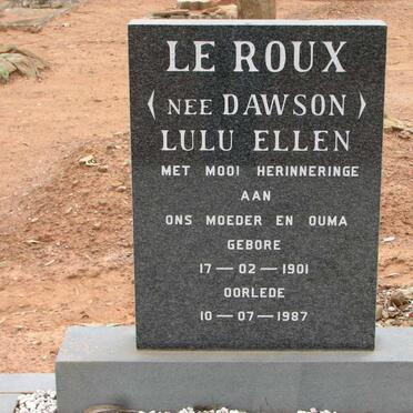 ROUX Lulu Ellen, le nee DAWSON 1901-1987