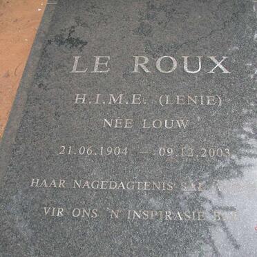 ROUX H.M.E., le nee LOUW 1904-2003
