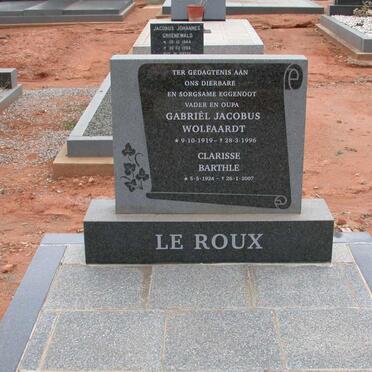 ROUX Gabriël Jacobus Wolfaardt, le 1919-1996 &amp; Clarisse Barthle 1924-2007