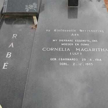 RABÉ Cornelia Magaritha nee BARNARD 1914-1985