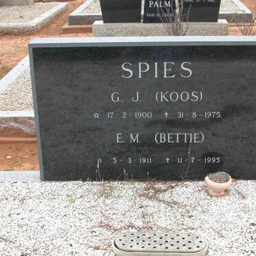 SPIES G.J. 1900-1975 &amp; E.M. 1911-1995