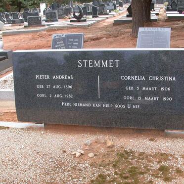 STEMMET Pieter Andreas 1896-1982 &amp; Cornelia Christina 1906-1990