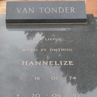 TONDER Hannelize, van 1974-1992