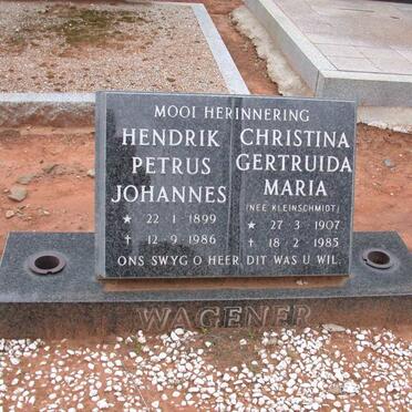 WAGENER Hendrik Petrus Johannes 1899-1986 &amp; Christina Gertruida Maria KLEINSCHMIDT 1907-1985