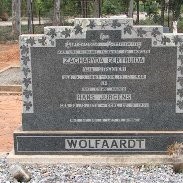 WOLFAARDT Hans Jurgens 1875-1957 &amp; Zacharyda Gertruida STREICHER 1883-1946