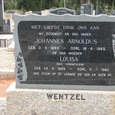 WENTZEL Johannes Arnoldus 1893-1965 &amp; Louisa VERMEULEN 1899-1980