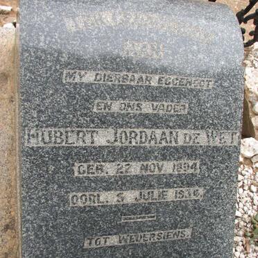 WET Hubert Jordaan, de 1894-1934