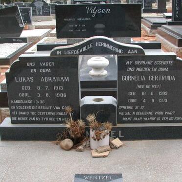 WENTZEL Lukas Abraham 1913-1986 &amp; Cornelia Gertruida DE WET 1909-1979