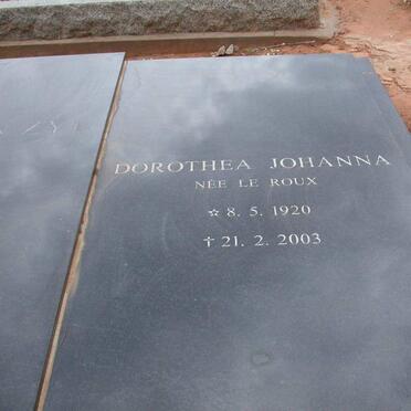 ZYL Jan Hendrik, van 1912-1975 &amp; Dorothea Johanna LE ROUX 1920-2003 