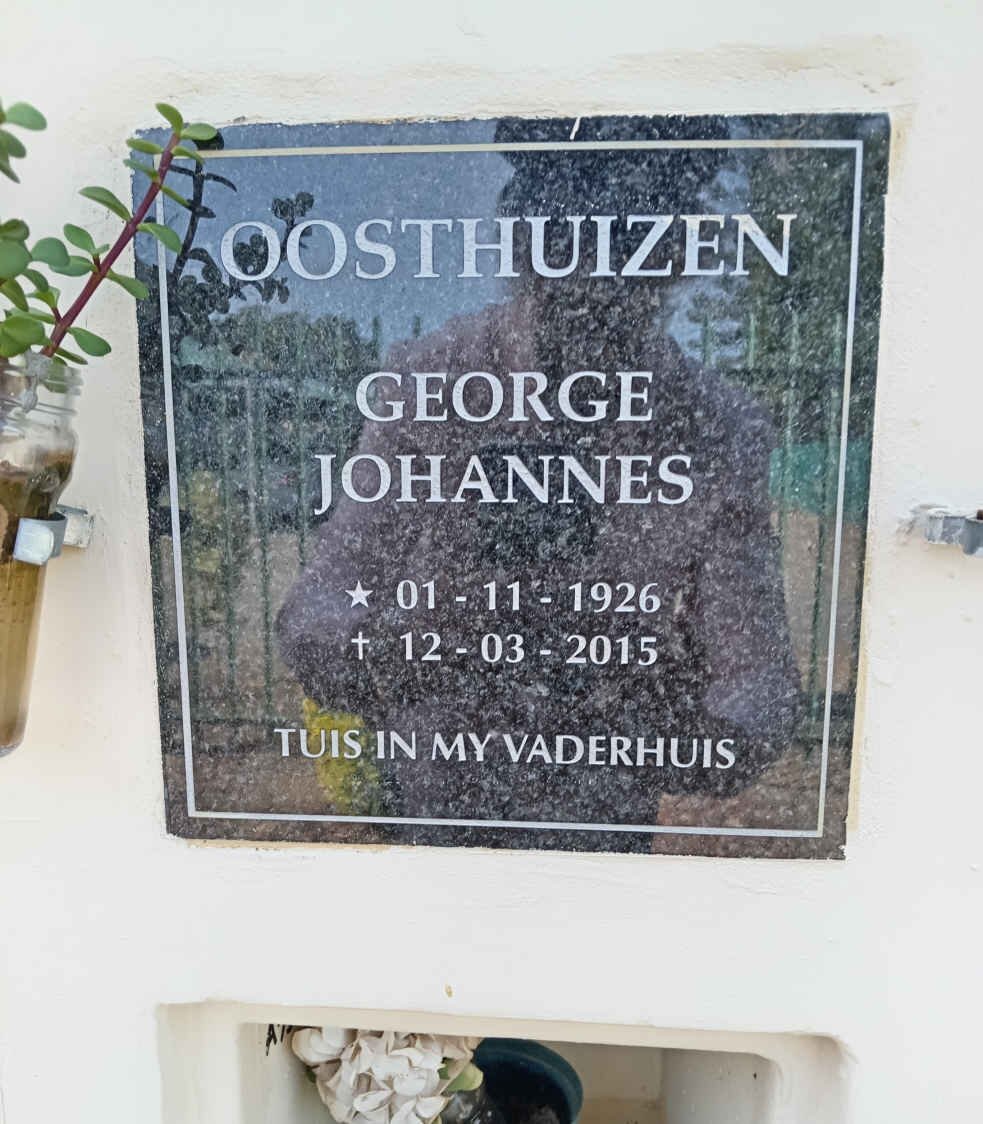 OOSTHUIZEN George Johannes 1926-2015