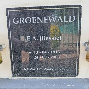 GROENEWALD E.A. 1915-2003