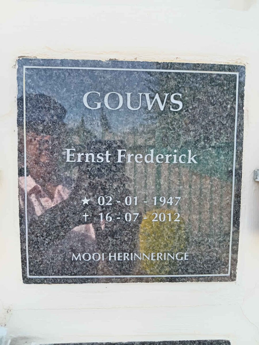 GOUWS Ernst Frederick 1947-2012