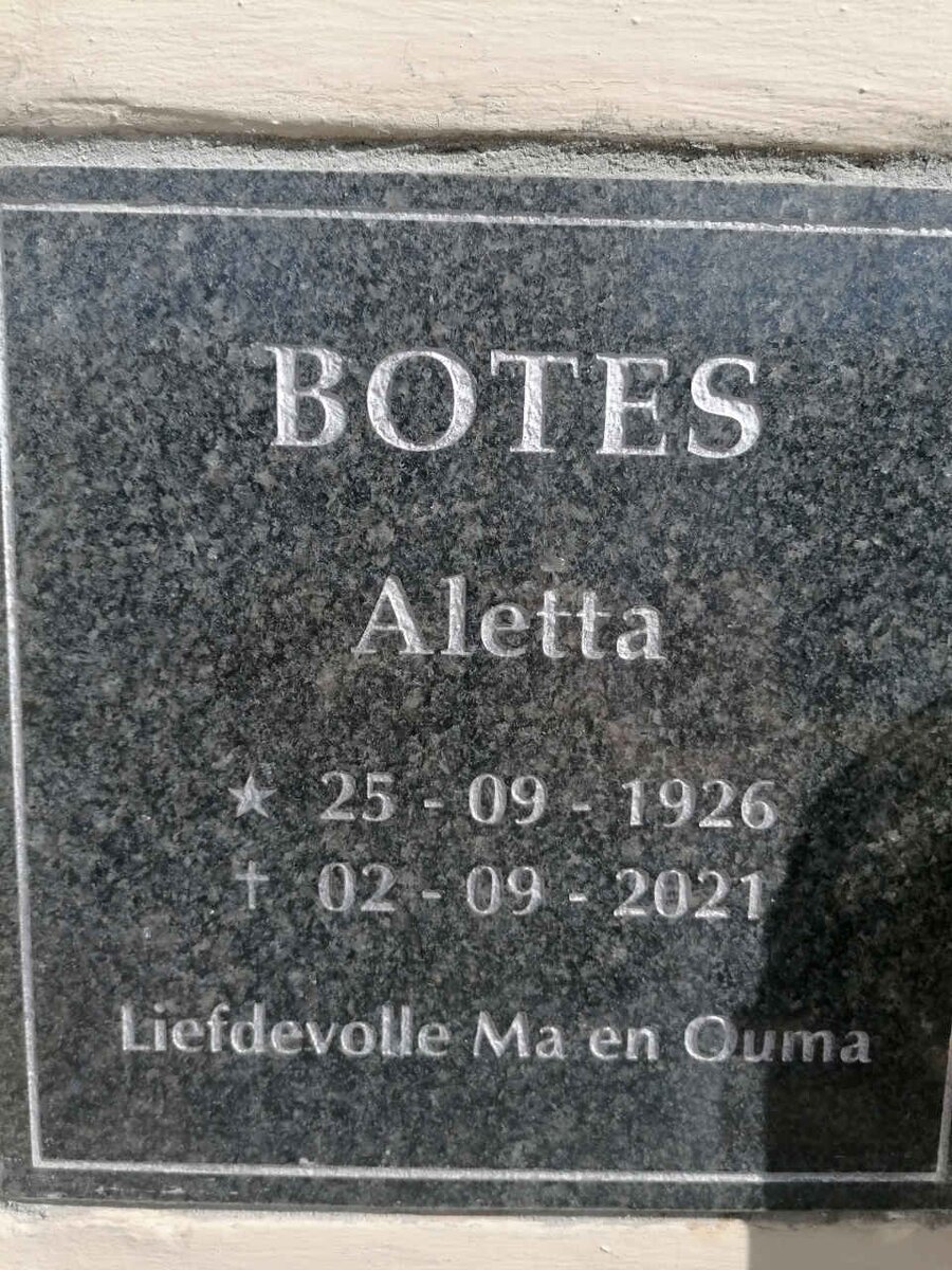 BOTES Aletta 1926-2021