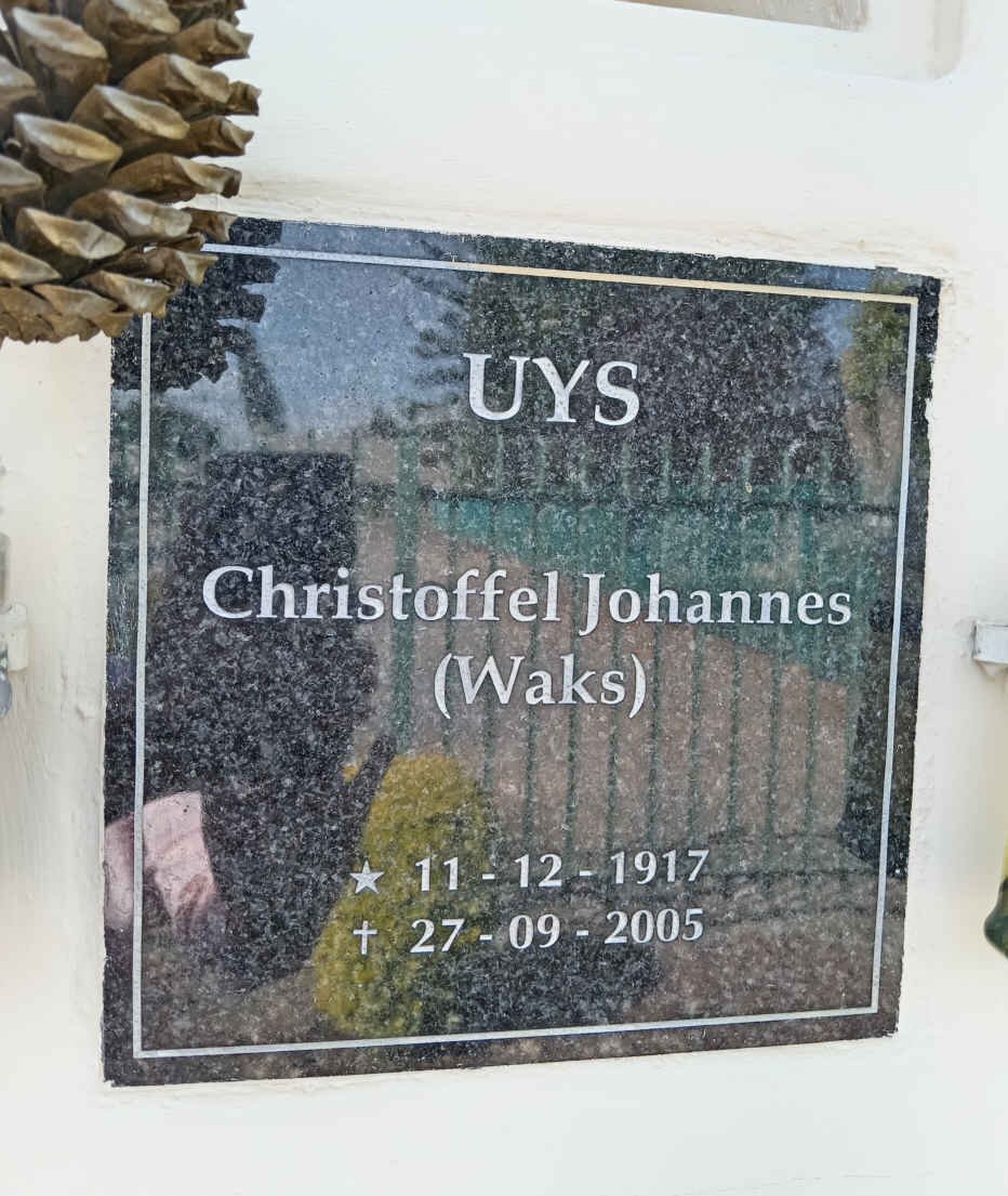 UYS Christoffel Johannes 1917-2005