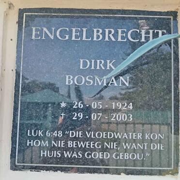 ENGELBRECHT Dirk Bosman 1924-2003