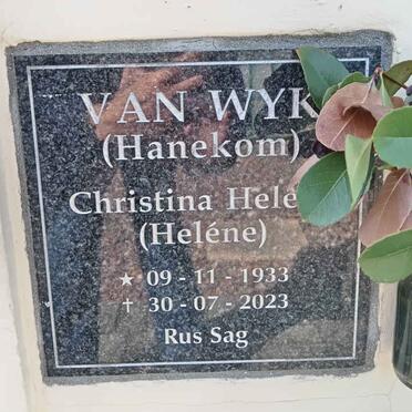 WYK Christina Helene, van nee HANEKOM 1933-2023
