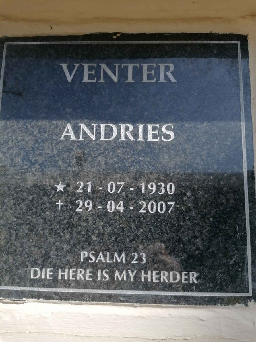 VENTER Andries 1930-2007