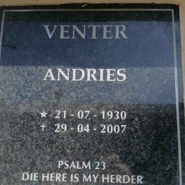VENTER Andries 1930-2007