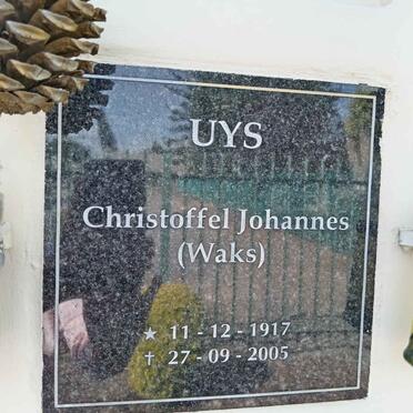 UYS Christoffel Johannes 1917-2005