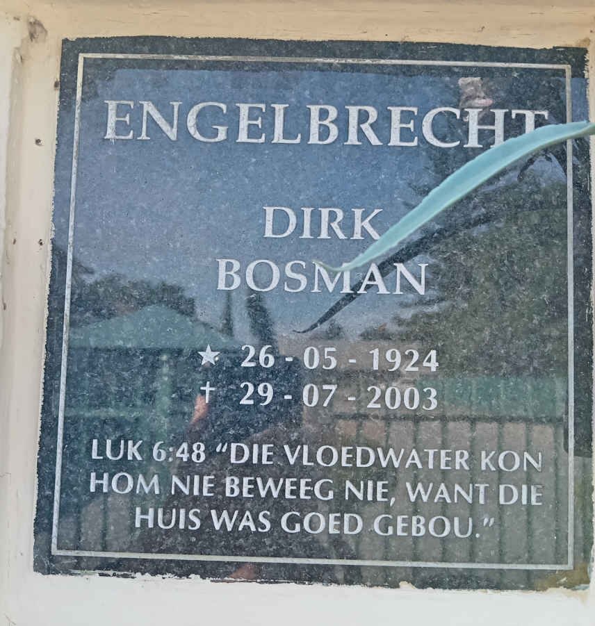 ENGELBRECHT Dirk Bosman 1924-2003