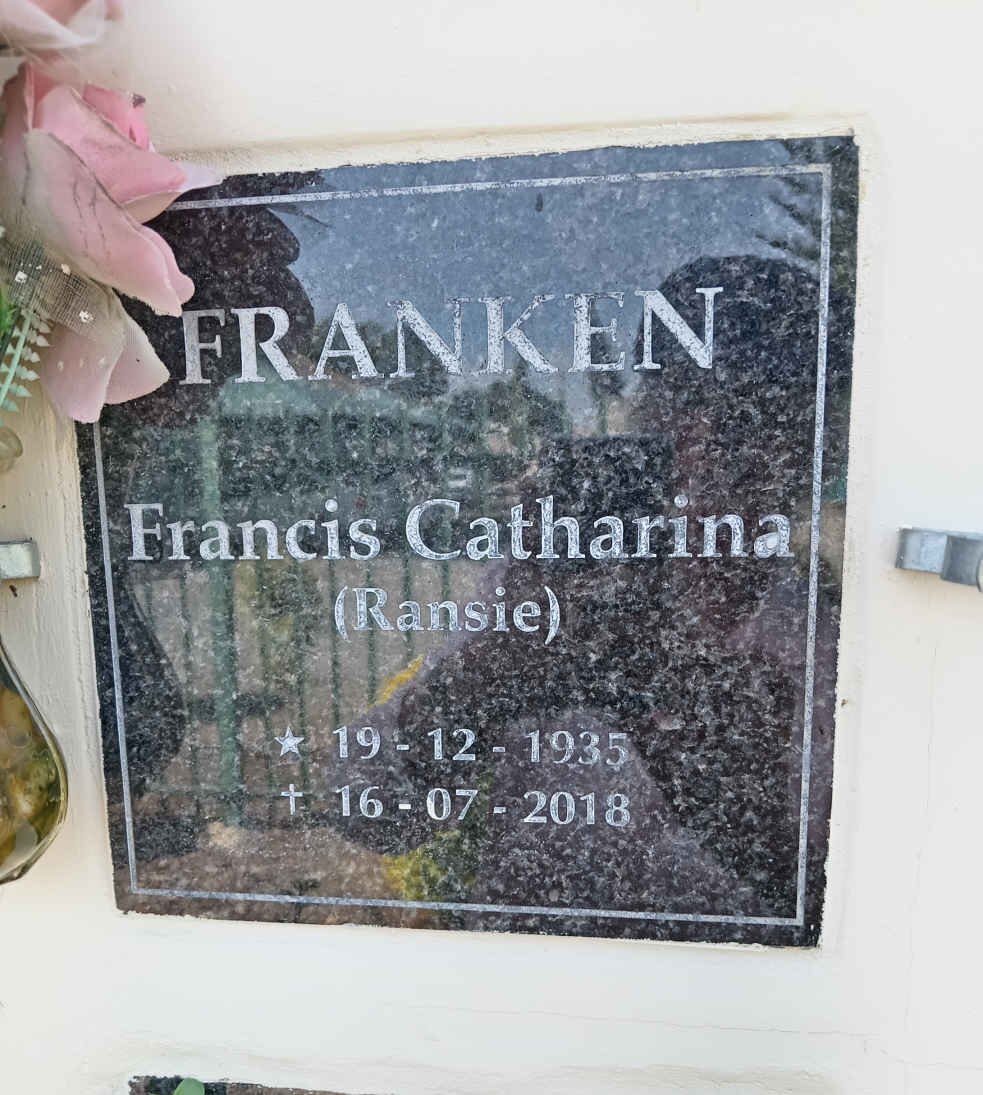 FRANKEN Francis Catharina 1935-2018