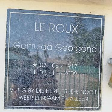 ROUX Gertruida Georgena, le 1917-2009