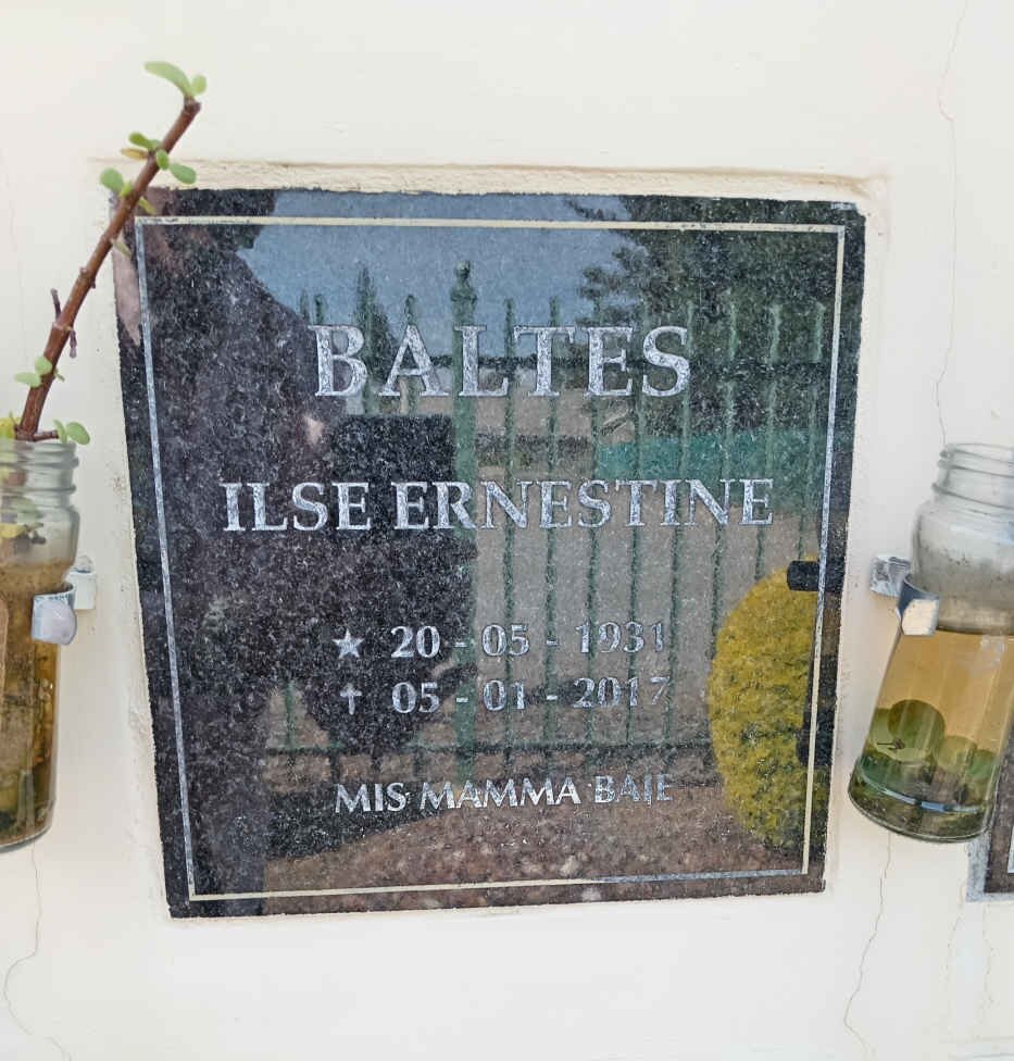 BALTES Ilse Ernestine 1931-2017