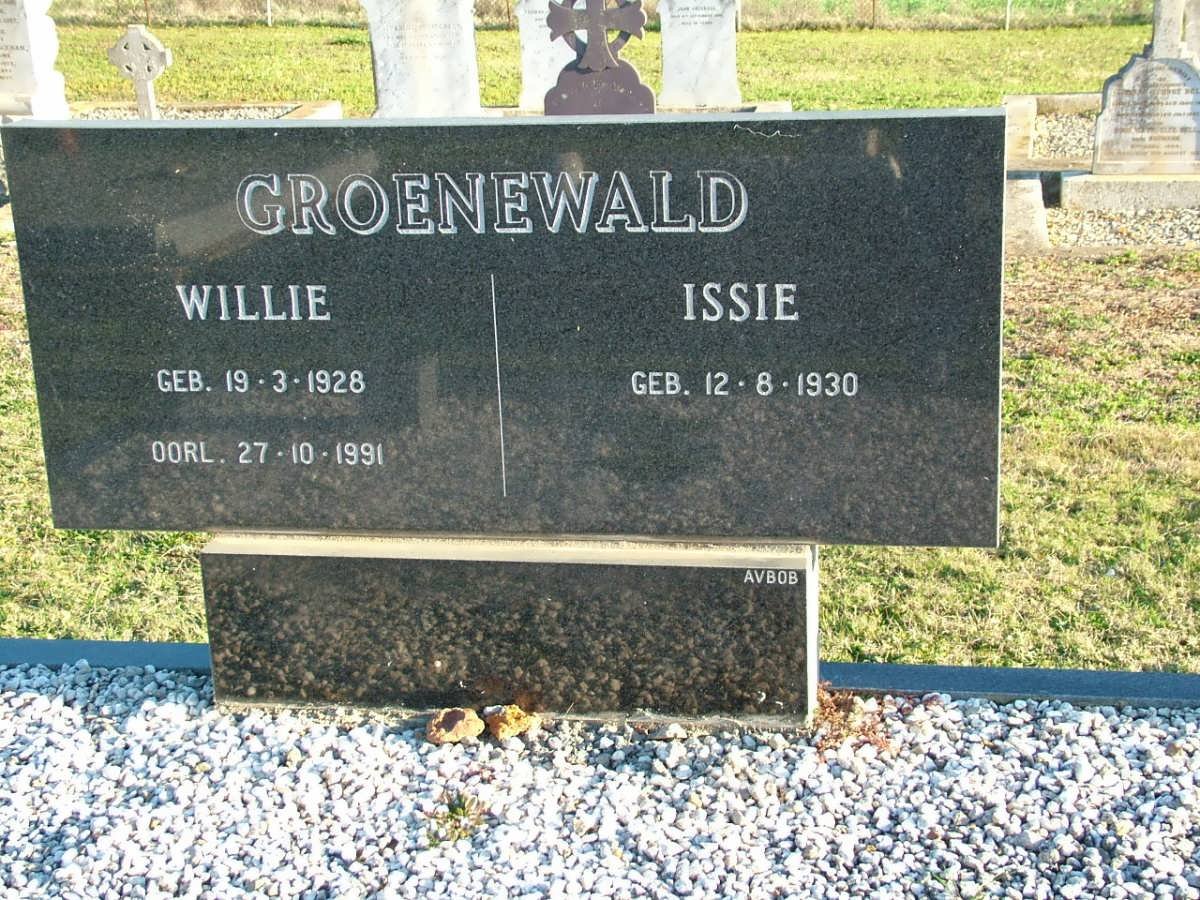 GROENEWALD Willie 1928-1991 &amp; Issie 1930-