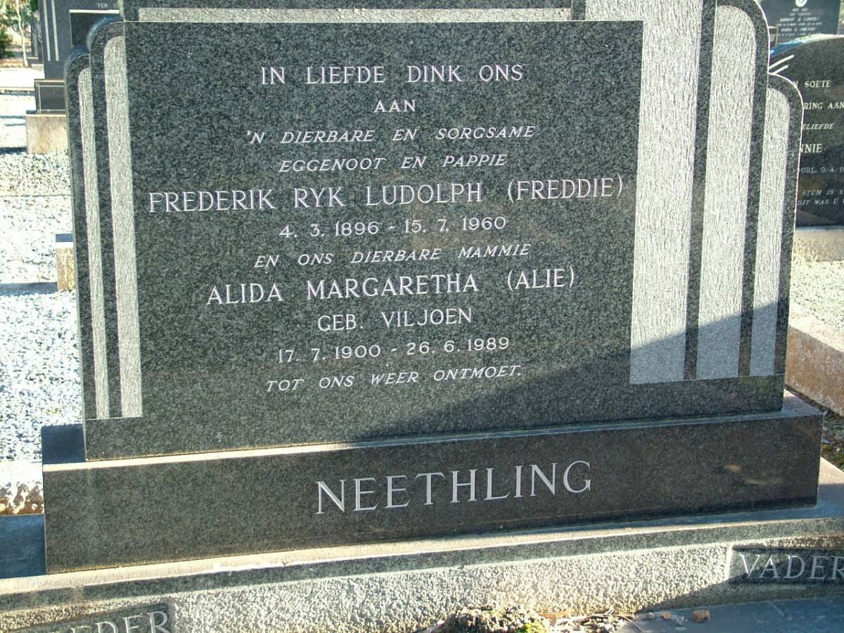 NEETHLING Frederik Ryk Ludolph 1896-1960 &amp; Alida Margaretha VILJOEN 1900-1989