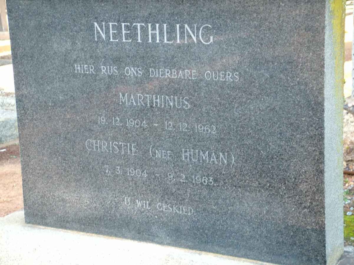 NEETHLING Marthinus 1904-1962 &amp; Christie HUMAN 1904-1963