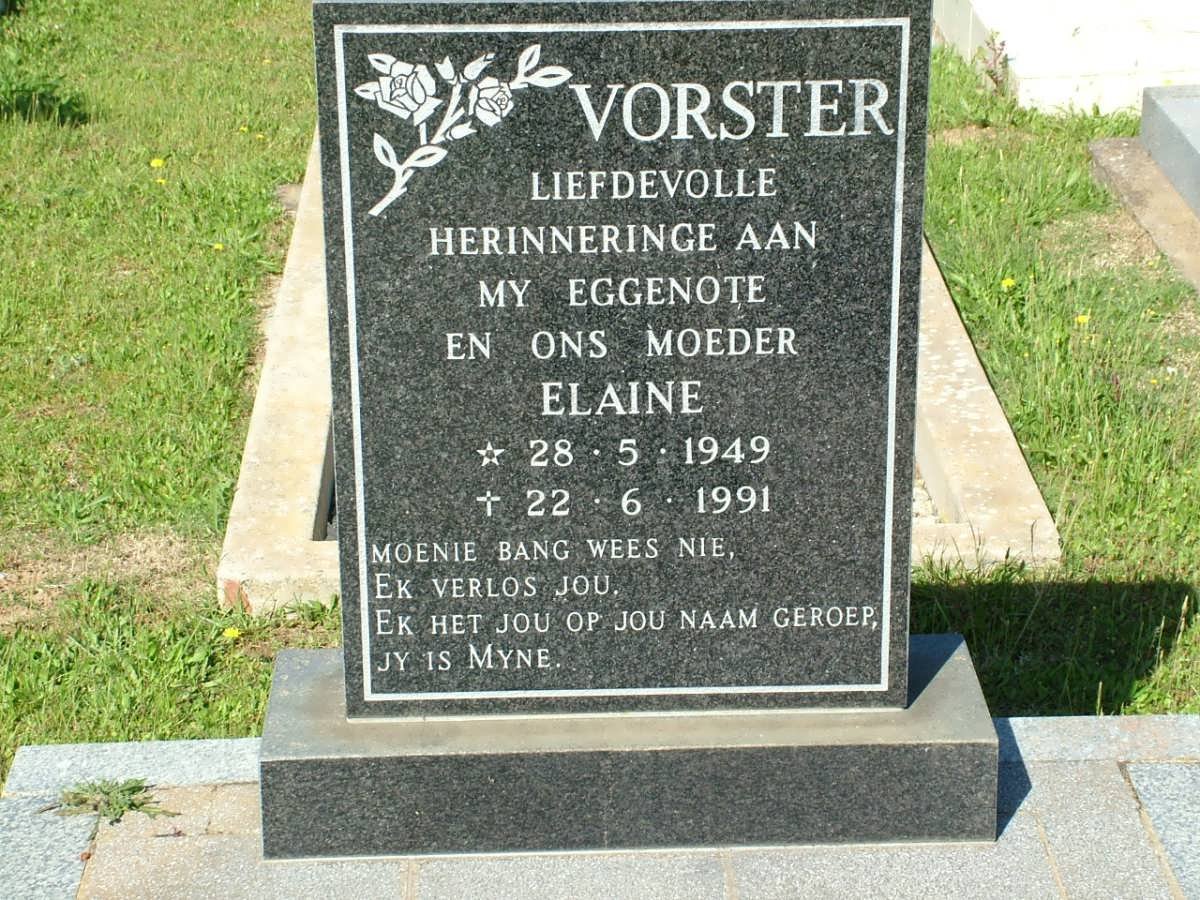 VORSTER Elaine 1949-1991