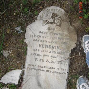 TOIT Hendrik, du 1909-1917
