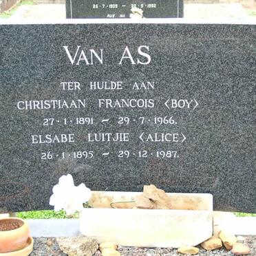 AS Christiaan Francois, van 1891-1966 &amp; Elsabe Luitjie 1895-1987