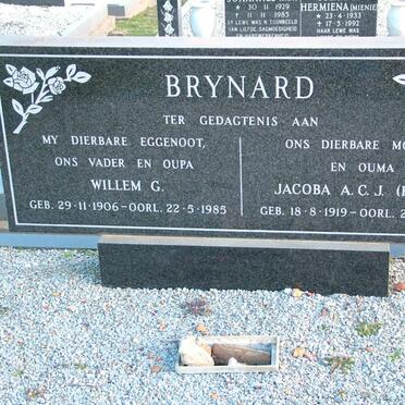 BRYNARD Willem G. 1906-1985 &amp; Jacoba A.C.J. 1919-1994