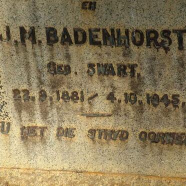 BADENHORST J.N. nee SWART 1881-1945