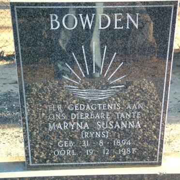 BOWDEN Maryna Susanna 1894-1987