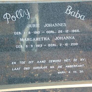 BLOM Jurie Johannes 1910-1965 &amp; Margaretha Johanna 1913-2001