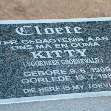 CLOETE Kitty nee GROENEWALD 1909-1986