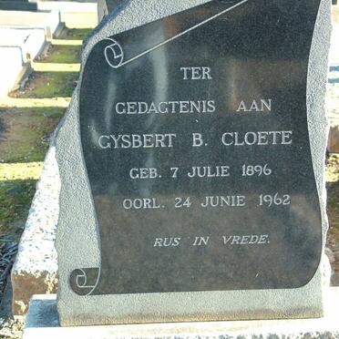 CLOETE Gysbert B. 1896-1962