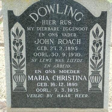DOWLING John Roach 1895-1970 &amp; Maria Christina 1895-1975