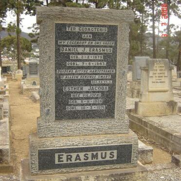 ERASMUS Daniel J. 1876-1943 &amp;  Esther Jacoba VILJOEN 1885-1971