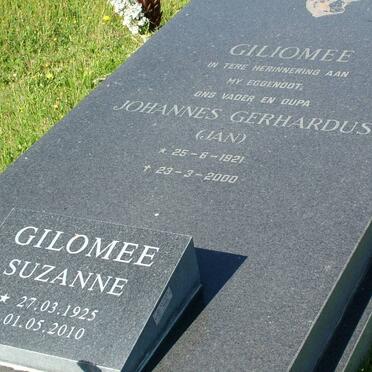 GILIOMEE Johannes Gerhardus 1921-2000 &amp; Suzanne 1925-2010