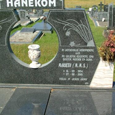 HANEKOM M.M.S. 1954-2001