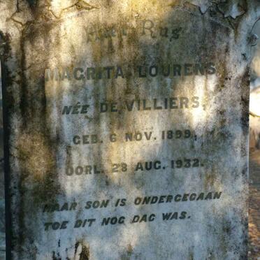 LOURENS Magrita nee DE VILLIERS 1899-1932