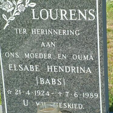 LOURENS Elsabe Hendrina 1924-1989