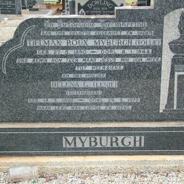 MYBURGH Tielman Roux 1890-1948 &amp; Helena G. OOSTHUIZEN 1892-1972