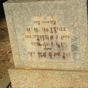 MATTHEE M.M. nee SWART 1860-1940