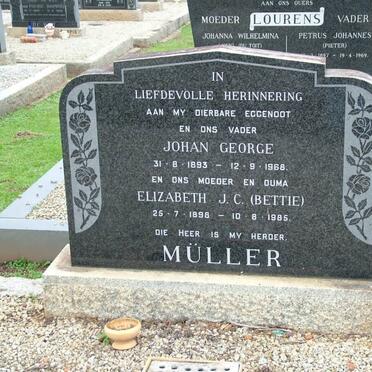 MULLER Johan George 1893-1968 &amp; Elizabeth J.C. 1898-1985