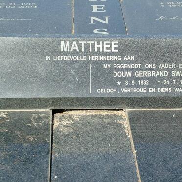 MATTHEE Douw Gerbrand Swart 1932-1999