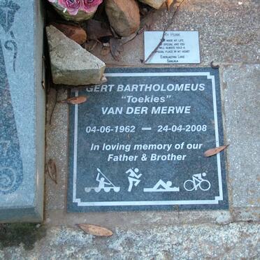 MERWE Gert Bartholomeus, van der 1962-2008